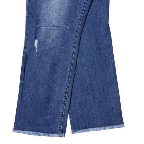 Dear John Womens Jeans Erin Slim Straight Raw Hem Blue Sz 30 Distressed Grunge - Picture 7 of 9